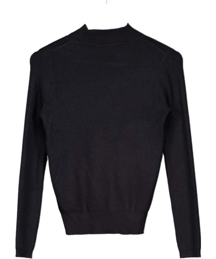 TU Black Modal Blend High Neck Top UK 8 - Reliked