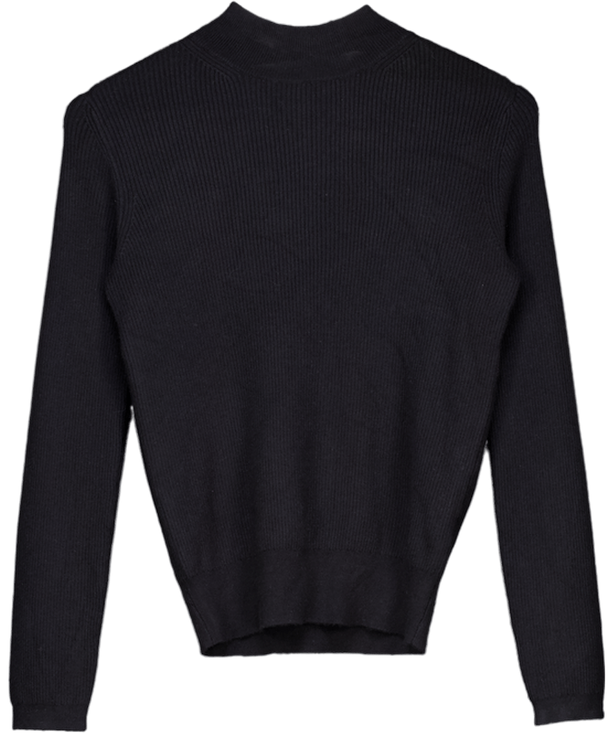 TU Black Modal Blend High Neck Top UK 8 - Reliked