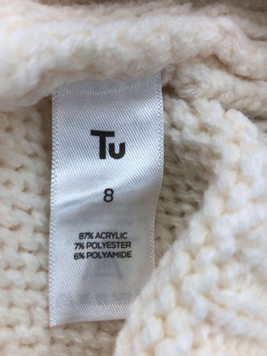 Tu Cream Cable Knit Roll Neck Jumper UK 8 - Reliked