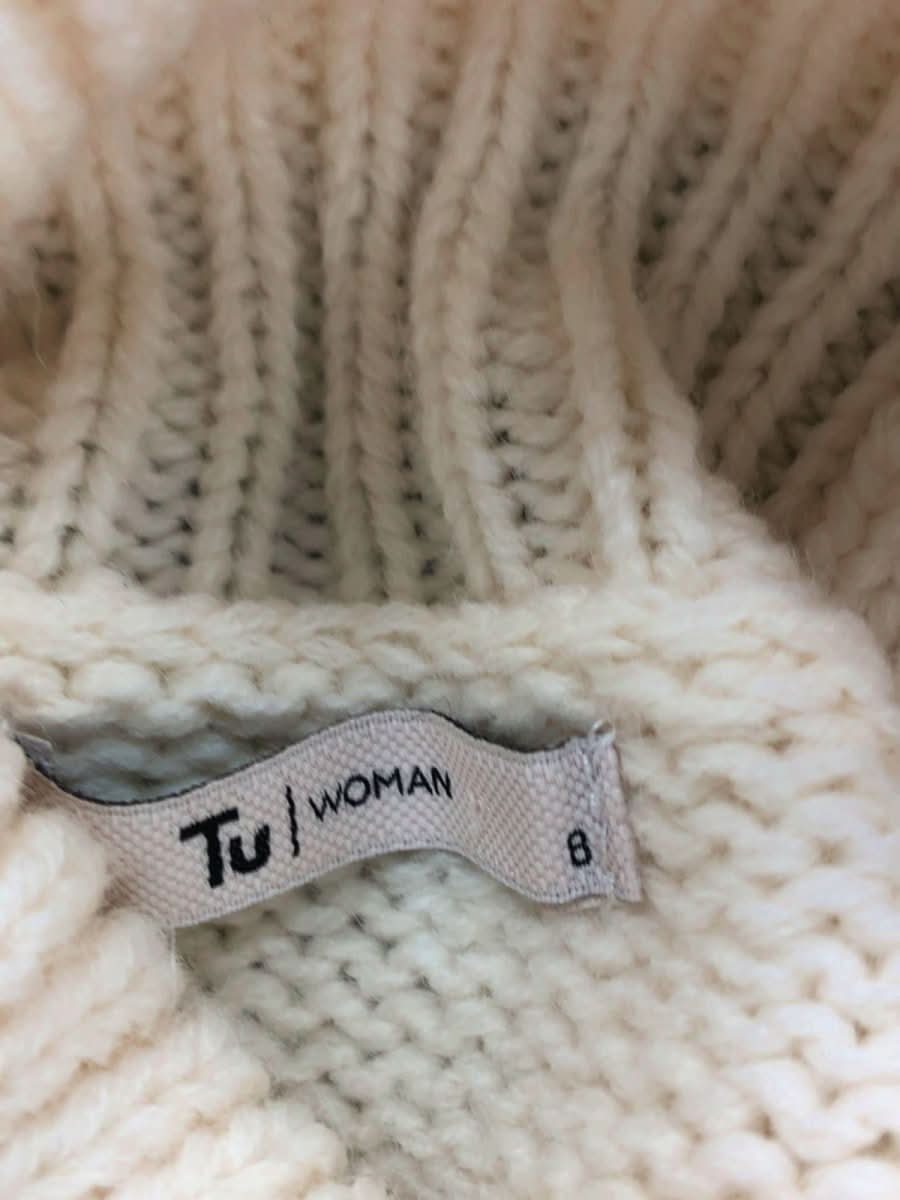Tu Cream Cable Knit Roll Neck Jumper UK 8 - Reliked