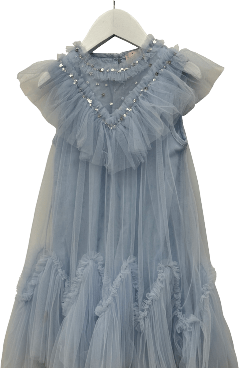 TUTU DU MONDE Baby Blue Embellished Tulle Skirt Dress 4 - 5 Years - Reliked