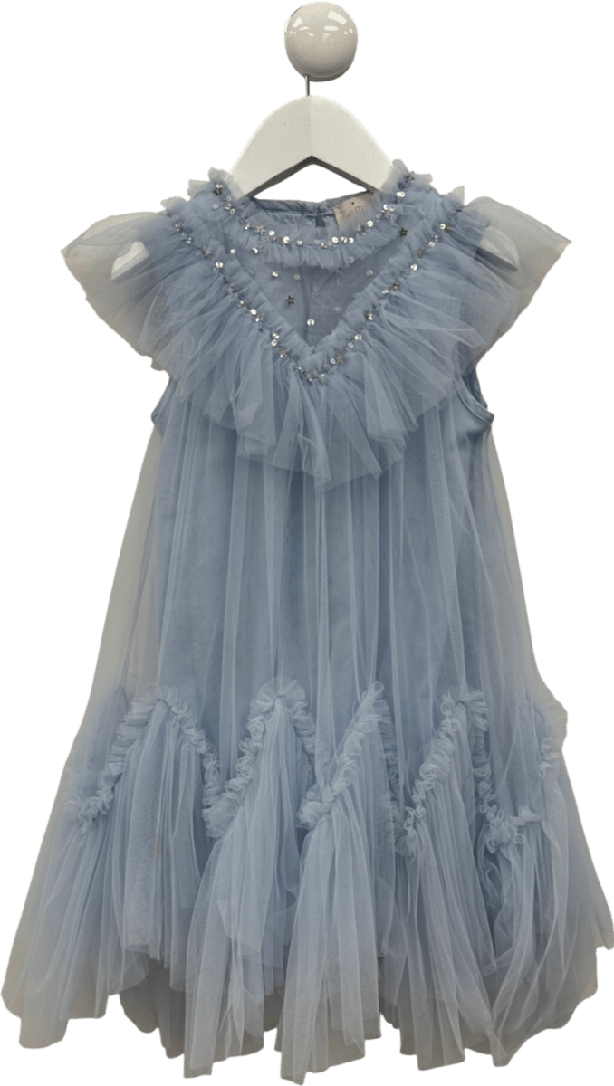 TUTU DU MONDE Baby Blue Embellished Tulle Skirt Dress 4 - 5 Years - Reliked