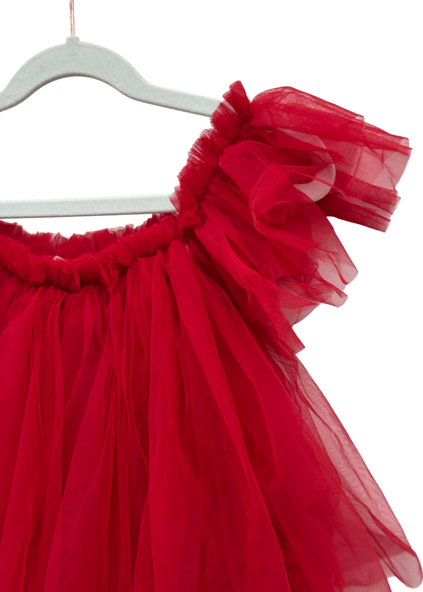 TUTU DU MONDE Red Tulle Layered Party Dress 4 - 5 Years - Reliked