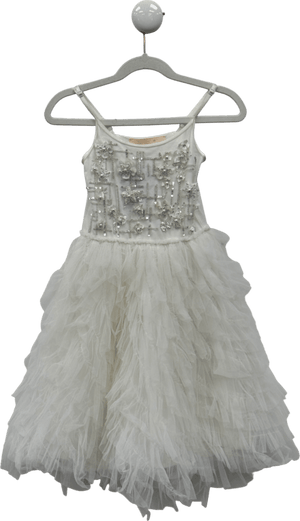 TUTU DU MONDE White Tulle Skirt Embellished Dress 4 - 5 Years