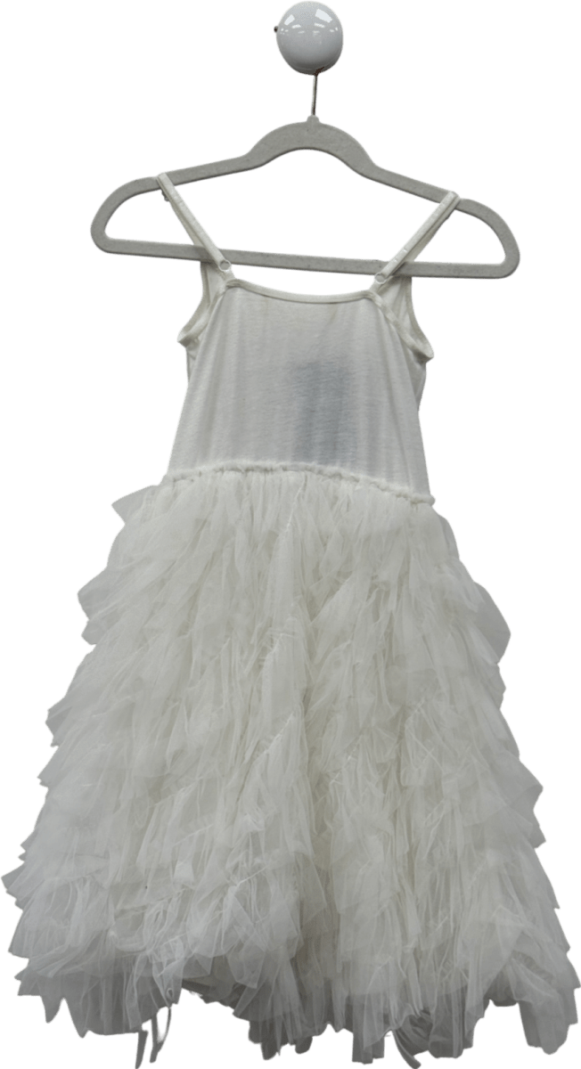 TUTU DU MONDE White Tulle Skirt Embellished Dress 4 - 5 Years - Reliked
