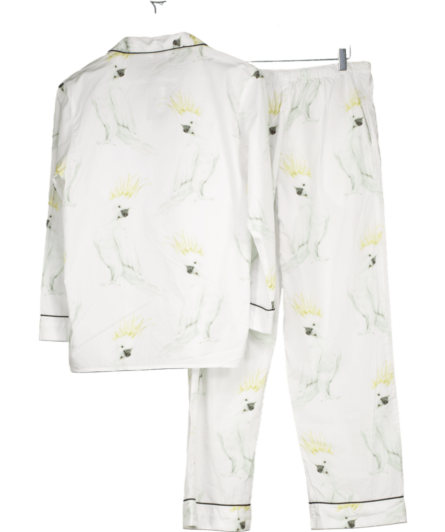 Twenty Six Years White Cockatoo Print Pyjamas UK S - Reliked