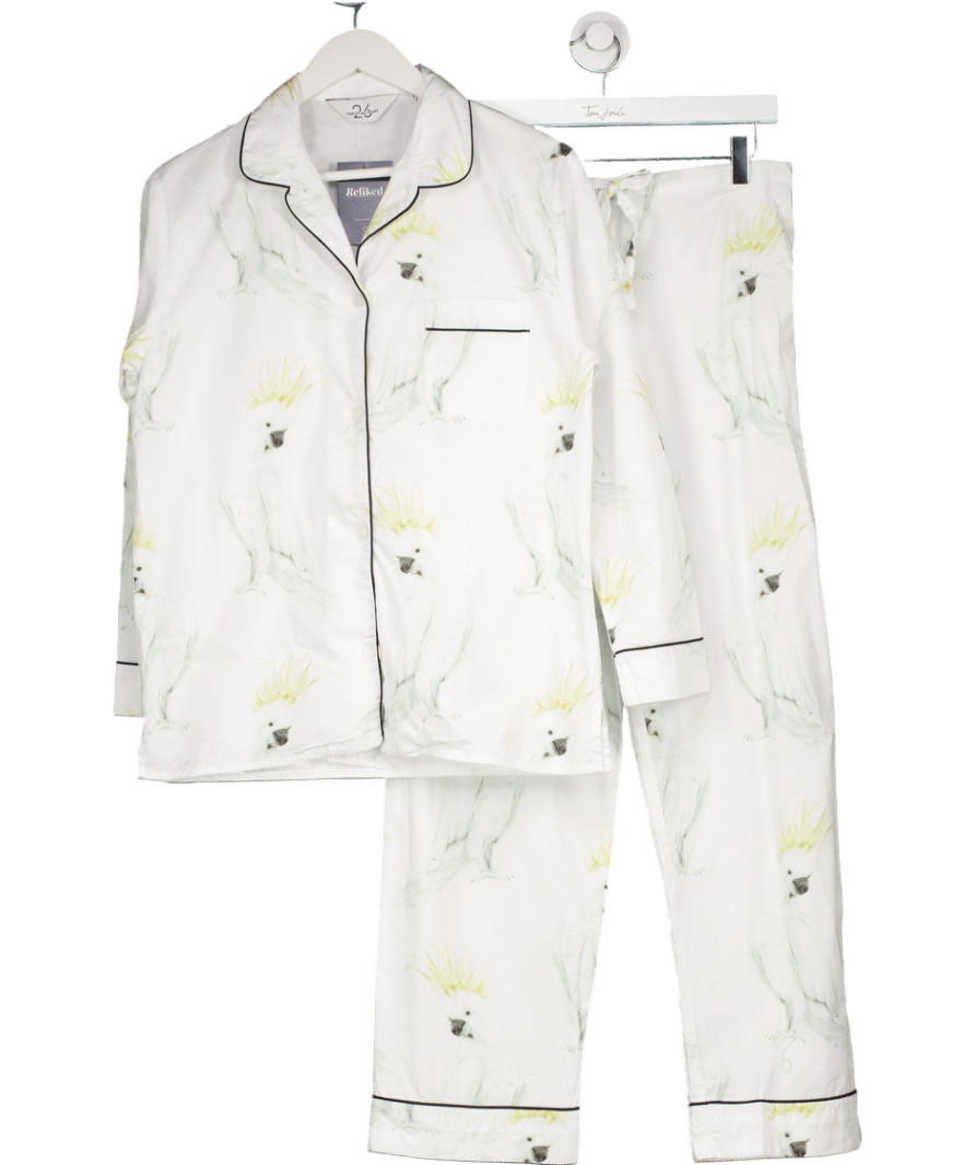 Twenty Six Years White Cockatoo Print Pyjamas UK S - Reliked