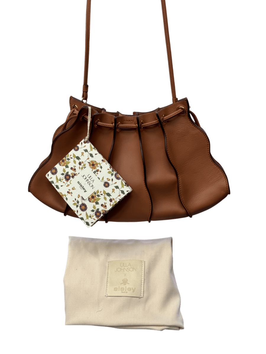 Ulla Johnson Brown X Sisley Tan Leather Iconic Wave Crossbody Bag - Reliked