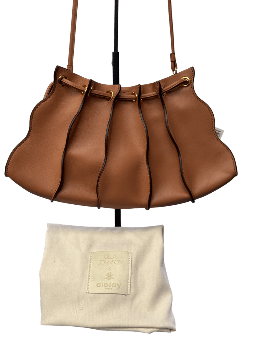 Ulla Johnson Brown X Sisley Tan Leather Iconic Wave Crossbody Bag - Reliked