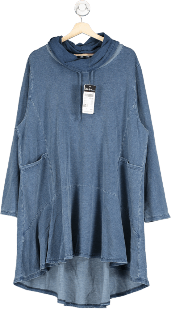 Ulla Popken Blue Vintage Look Long Pullover UK 24 - 26 - Reliked