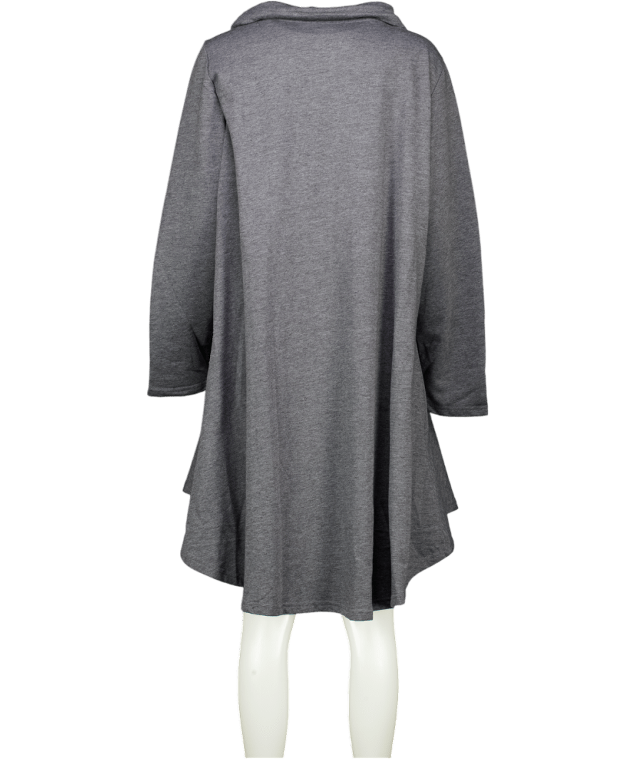 Ulla Popken Grey Peplum Detail Zip Jersey Jacket UK 20 / 22 - Reliked