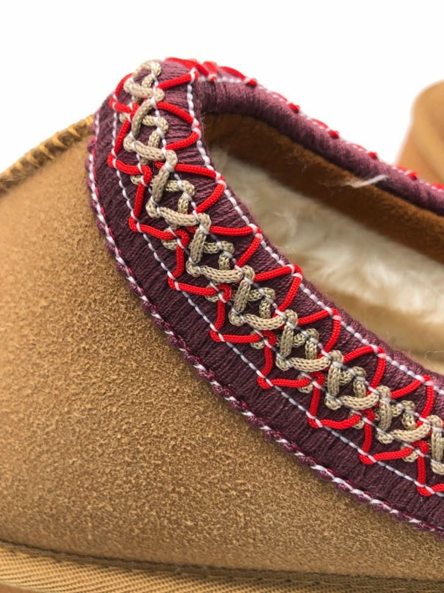 Unbranded Brown Embroidered Platform Slippers UK 3 - Reliked