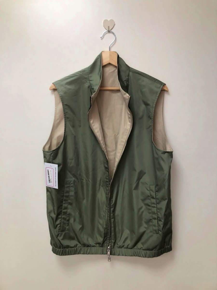 Unbranded Reversible Beige/Green Gilet Vest UK M - Reliked
