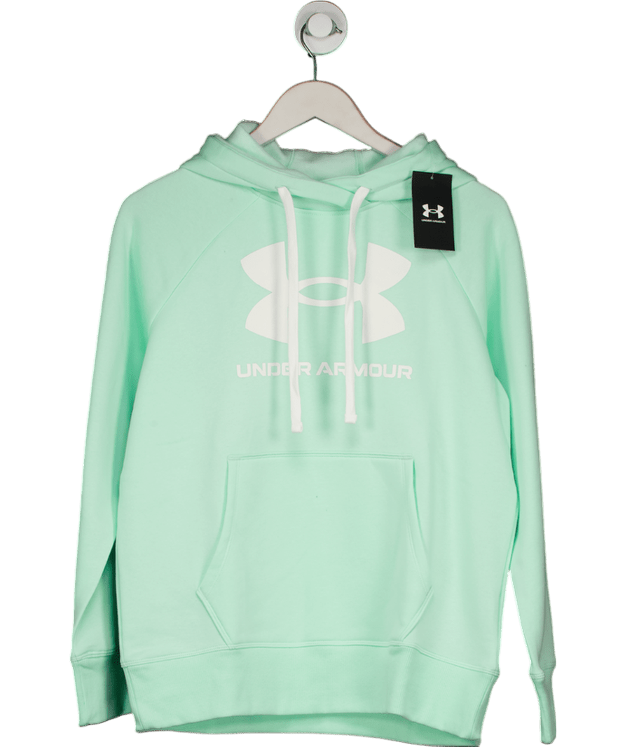Under Armour Mint Green Fleece Lined Hoodie Top UK S - Reliked