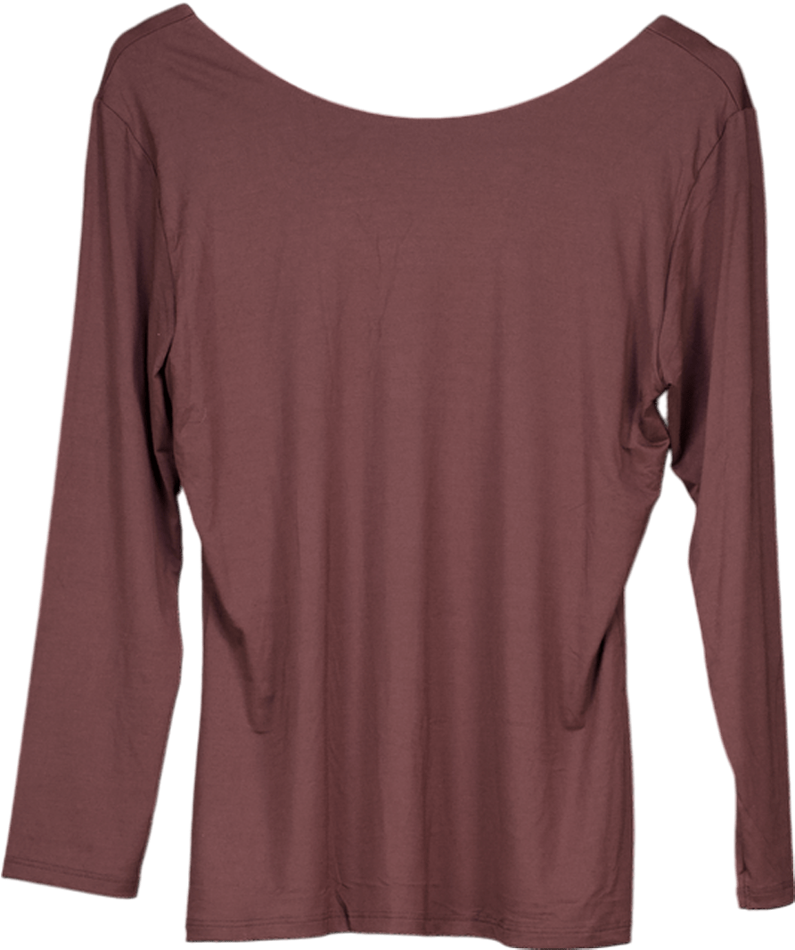 Uniqlo Brown Heattech Scoop Neck T-shirt UK XXL - Reliked