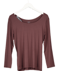 Uniqlo Brown Heattech Scoop Neck T-shirt UK XXL - Reliked