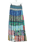 Unknown Multicoloured Silk Multicolour Tiered Maxi Skirt UK XS/S - Reliked