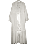 UNKNOWN White Cotton And Broderie Kimono UK S - Reliked