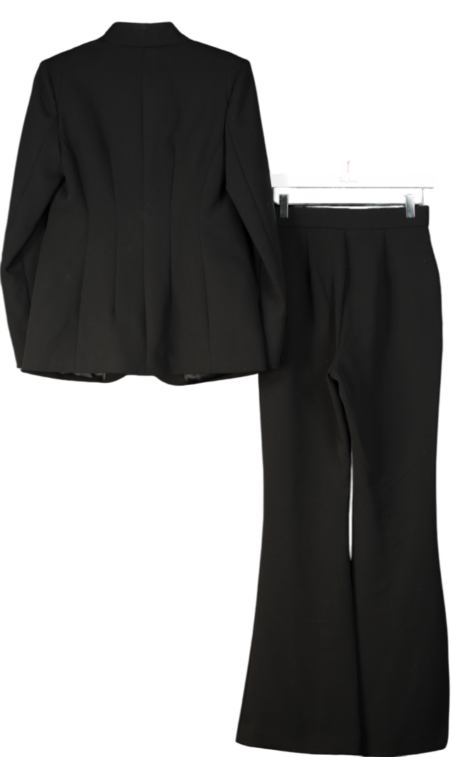 Mint Velvet Black 2-piece Collarless Blazer And Black Flared Trouser Suit UK 10 & UK 8