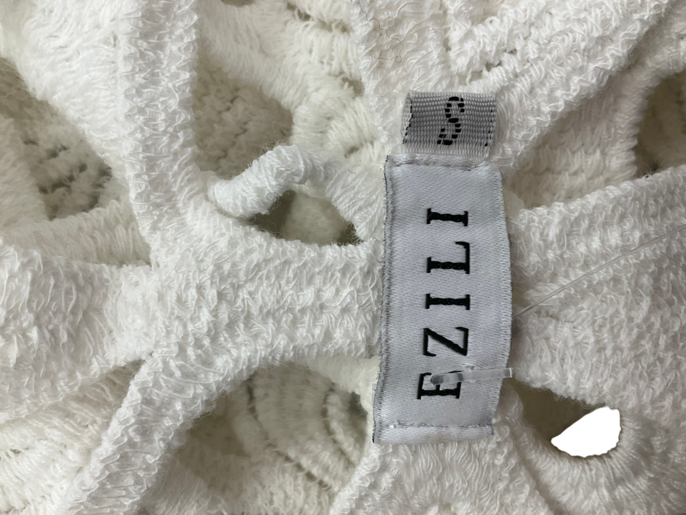 Ezili Dover White Crochet Mini Dress UK S