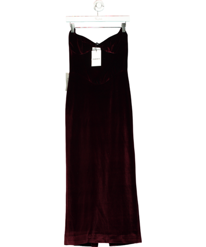 Bardot Red Camellia Strapless Velour Dress UK 8