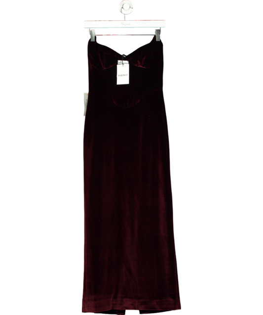 Bardot Red Camellia Strapless Velour Dress UK 8