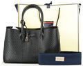 Aspinal Of London Black Large Woven Leather London Tote Bag