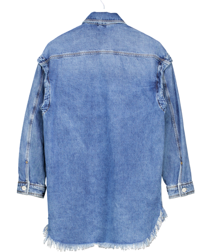 AllSaints Blue Faye Oversized Denim Shacket Dress UK XS