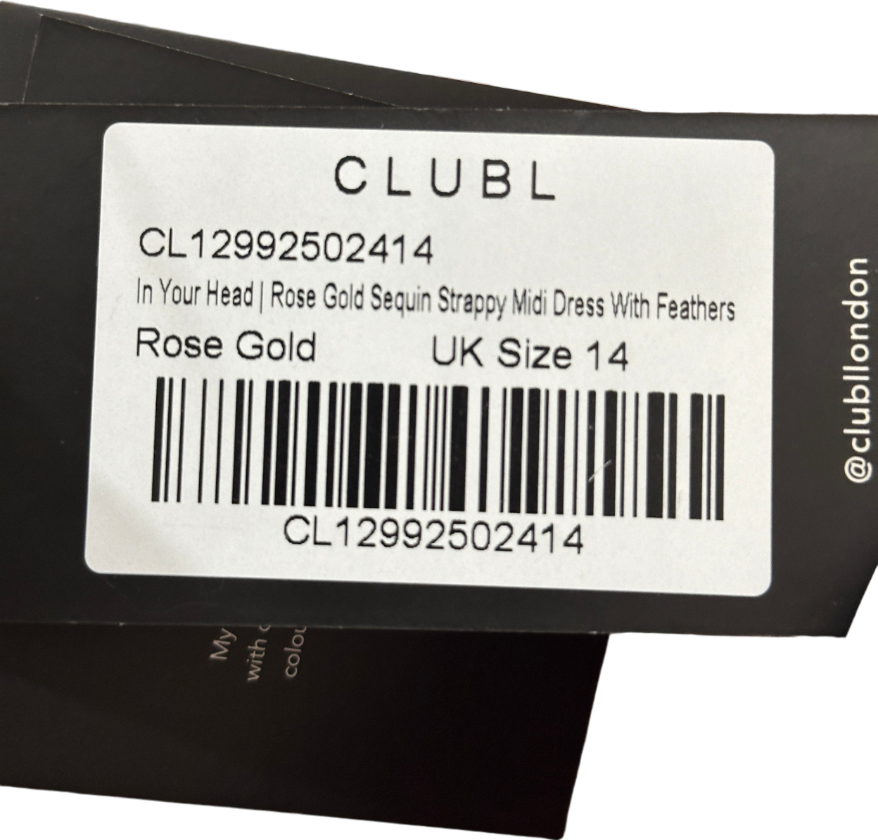 Club L Rose Gold Sequin Strappy Midi Dress With Feathers UK 14