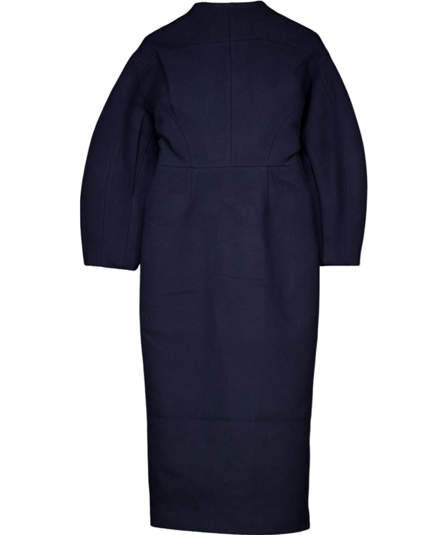 ARRANGE Navy Blue Balloon Sleeve Coat With Cinched Waist UK 6