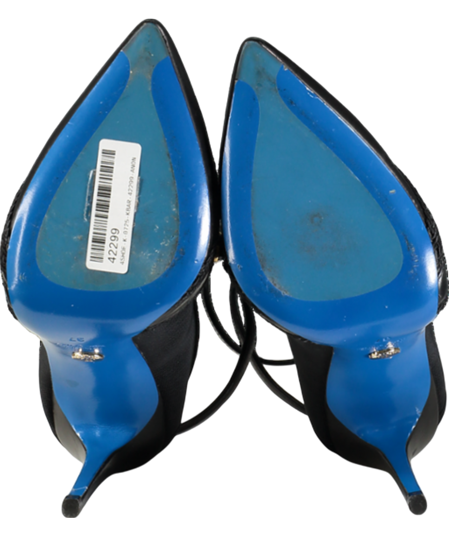 Loriblu Black Lace Heeled Pumps UK 4 EU 37 👠