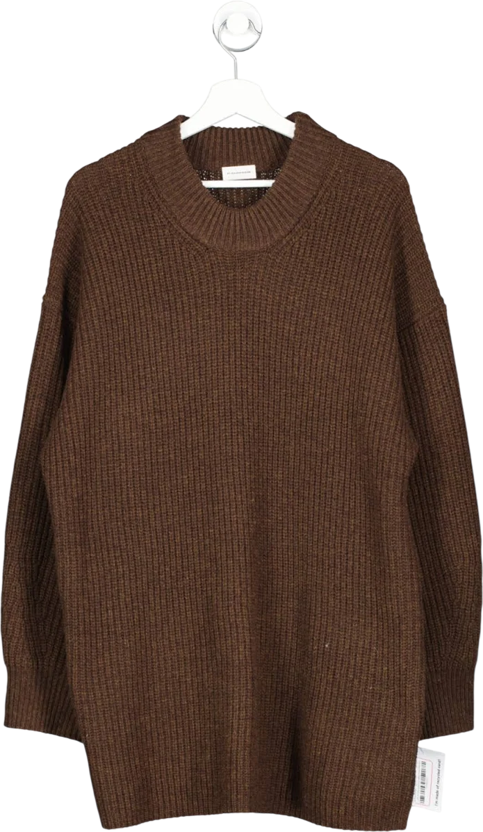 MALENE BIRGER Brown Oversize Chunky Wool Blend Disma Jumper UK S