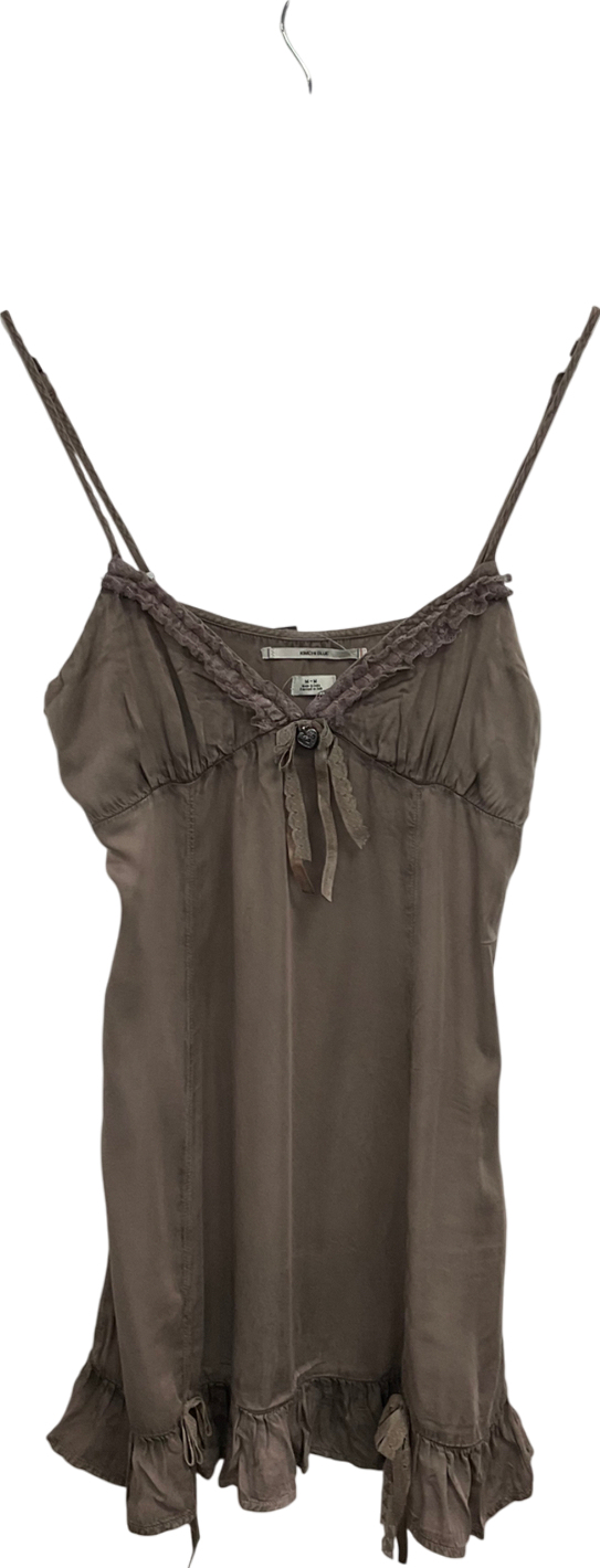 kimchi blue Brown Trimmed Mini Dress UK M