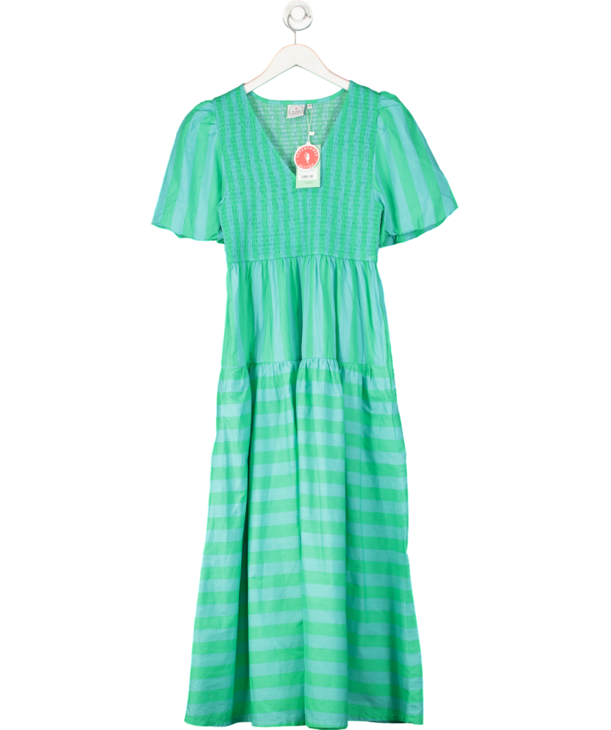 Scamp & Dude Green Shirred Bodice Maxi Dress UK 10