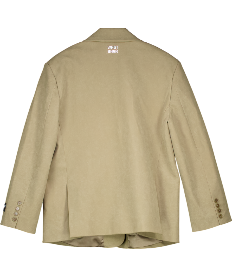 WRSTBHVR Covert Green Suede Oversized Blazer UK M