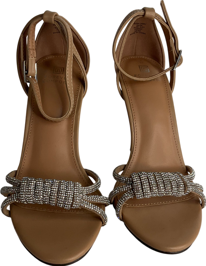 Next Beige Nude Forever Comfort® Jewel Knot Sandals UK 4 EU 37 👠