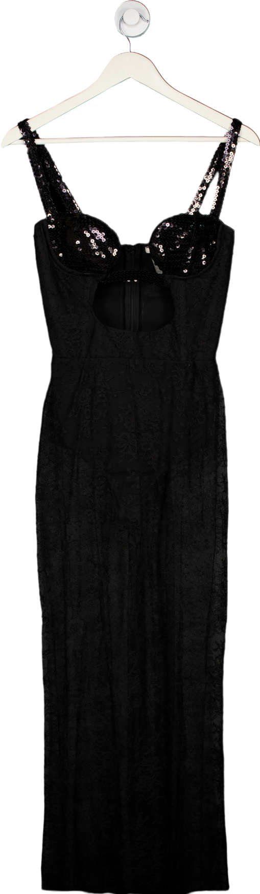 Nensi Dojaka Black Sequined Strap Dress UK S