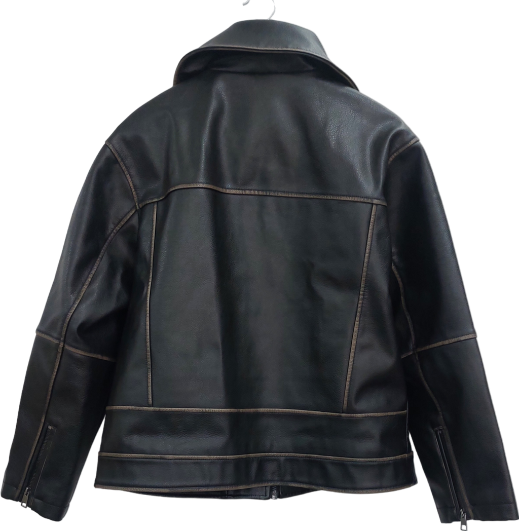 ASOS Black Oversized Faux Leather Jacket UK S