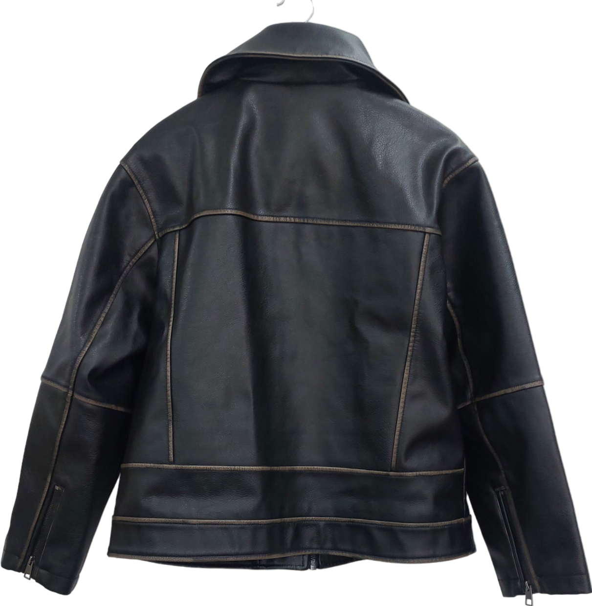 ASOS Black Oversized Faux Leather Jacket UK S