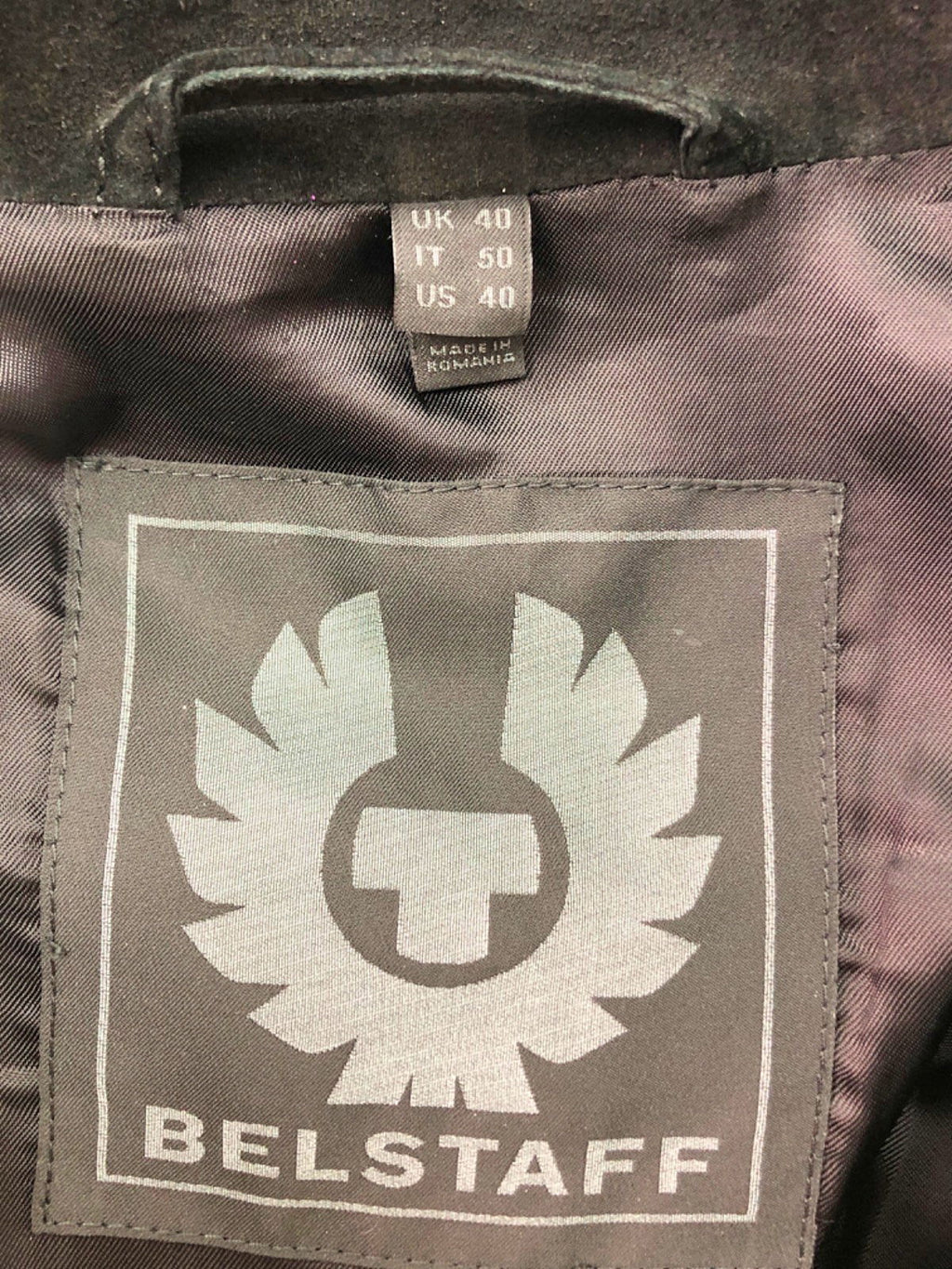 Belstaff Black Suede Leather Biker Jacket UK 40 M/L