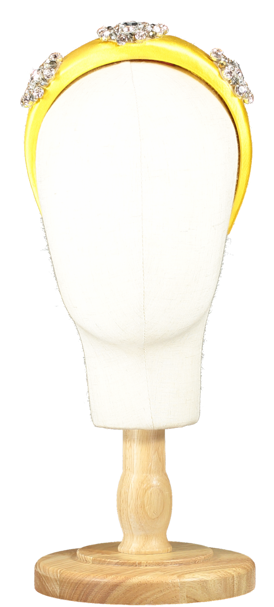 Blumarine Yellow Satin Diamante Embellished Headband One Size