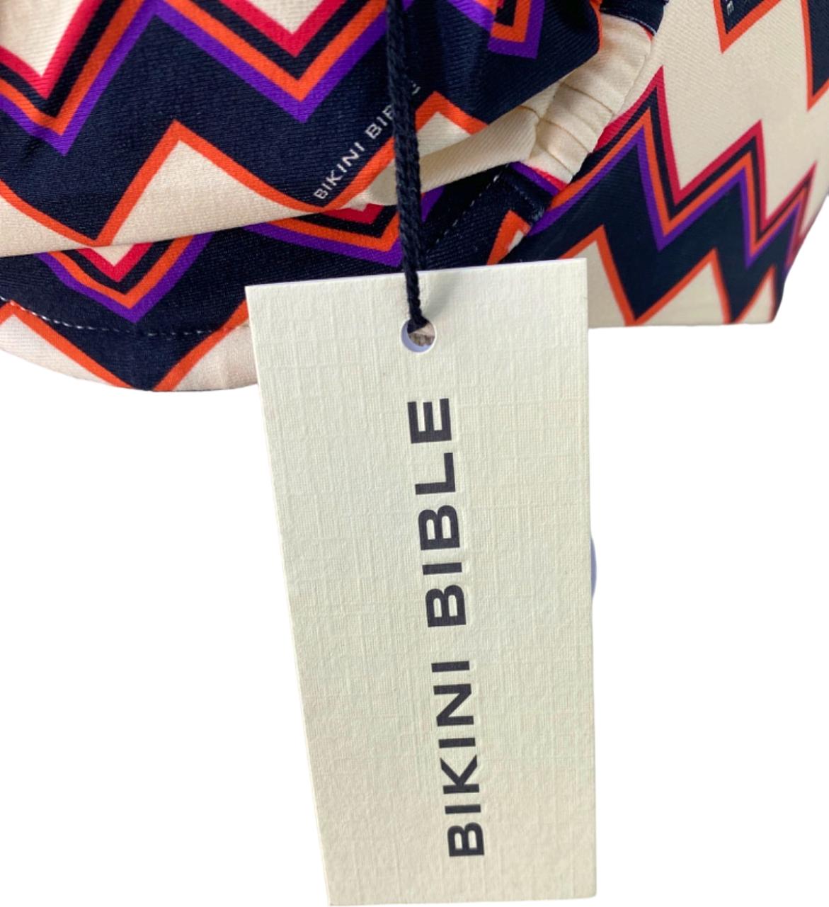 Bikini Bible Multi Zigzag Print Bikini Top UK M