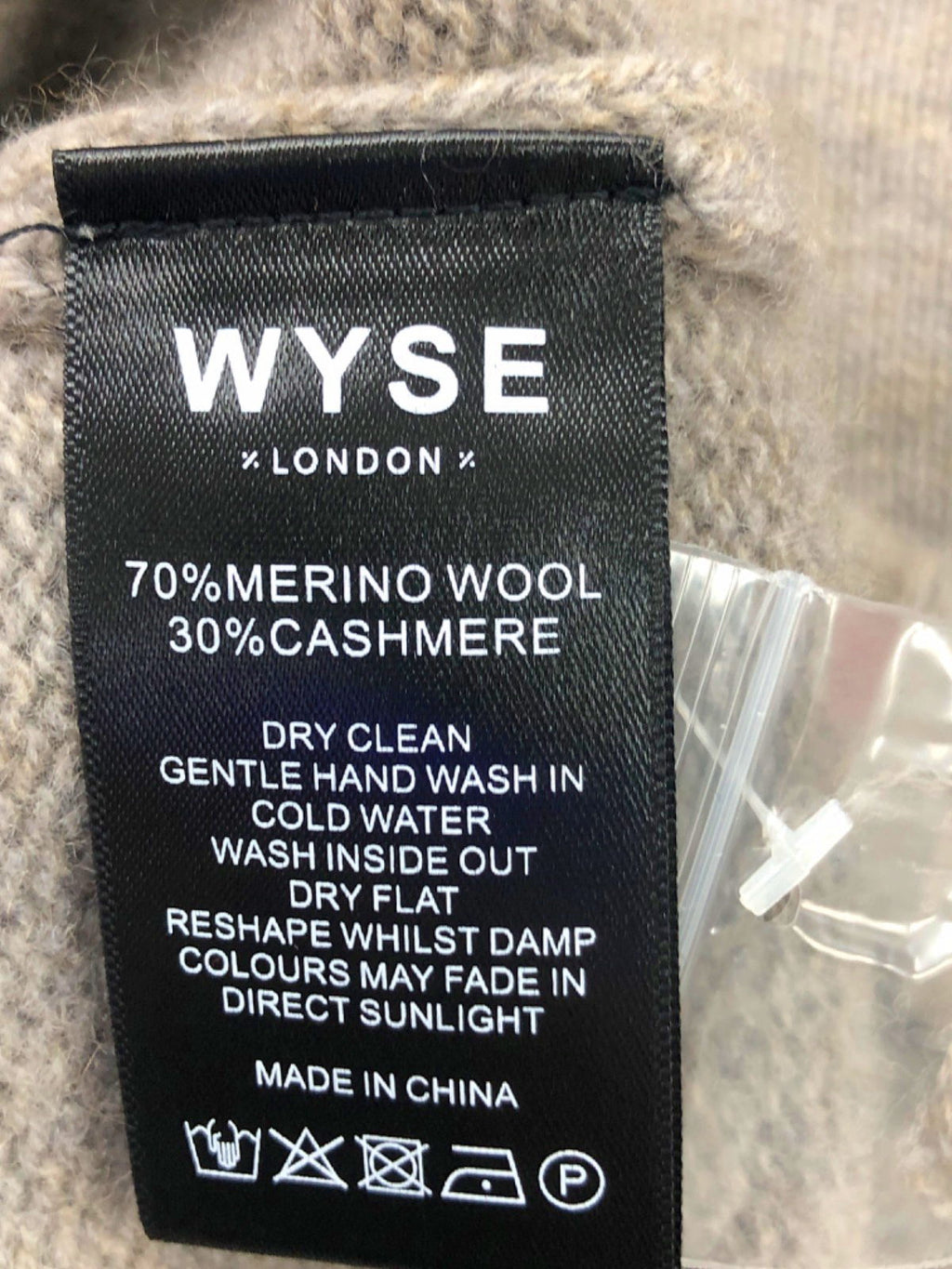 Wyse London Nadia Funnel Neck Cashmere / Merino Blend Jumper - Mushroom UK XL