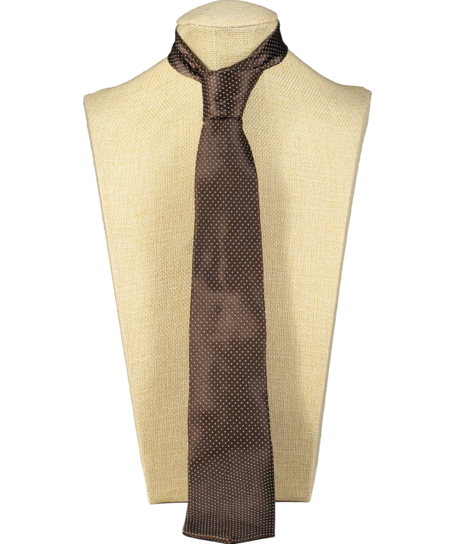 PRADA Brown Polka Dot-jacquard 100% Silk Neck Tie