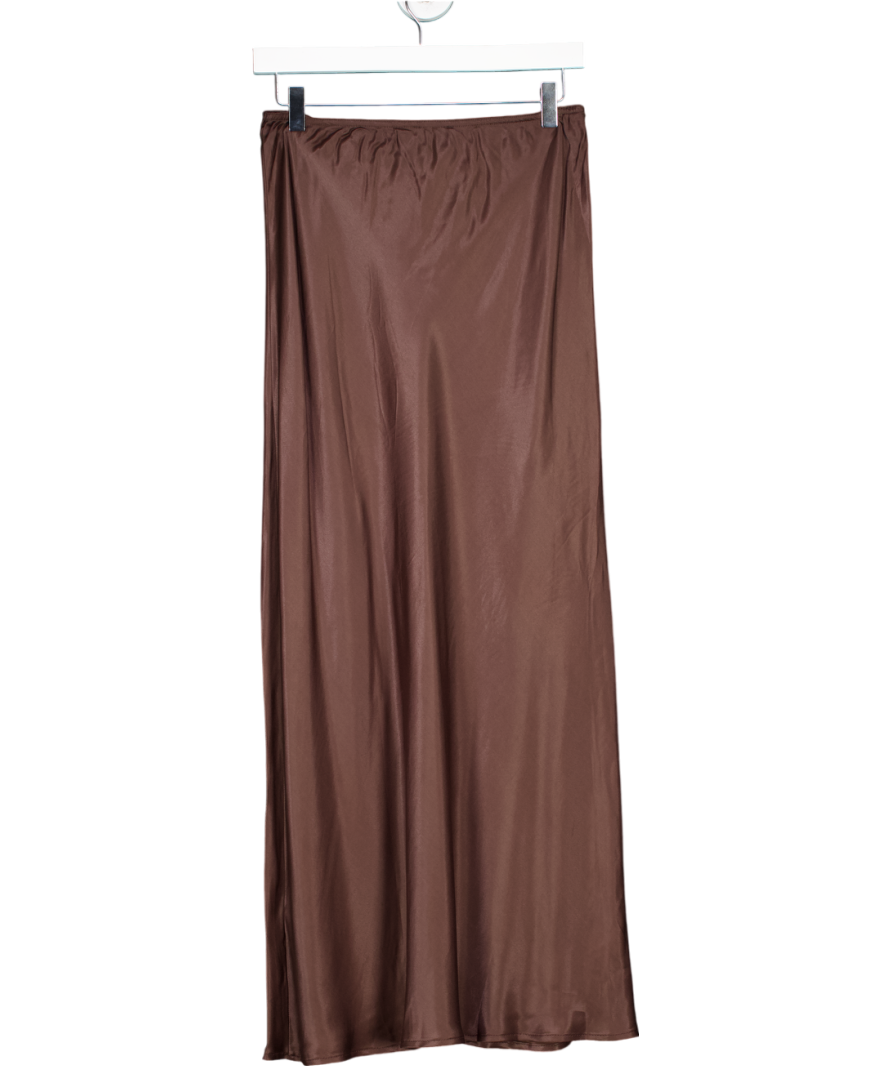 ASOS Brown Satin Maxi Skirt UK S