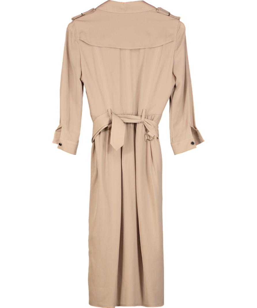 Burberry Pink Agatha Wrap Silk Trench Dress UK 8