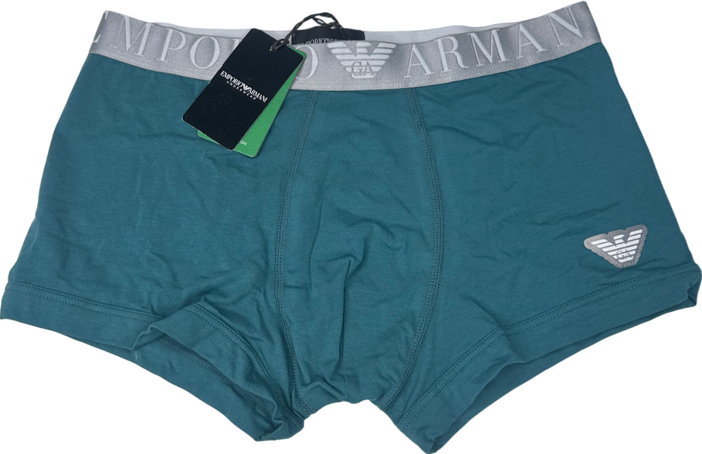 Emporio Armani Blue Trunk - Stretch Cotton With Core Logo UK M