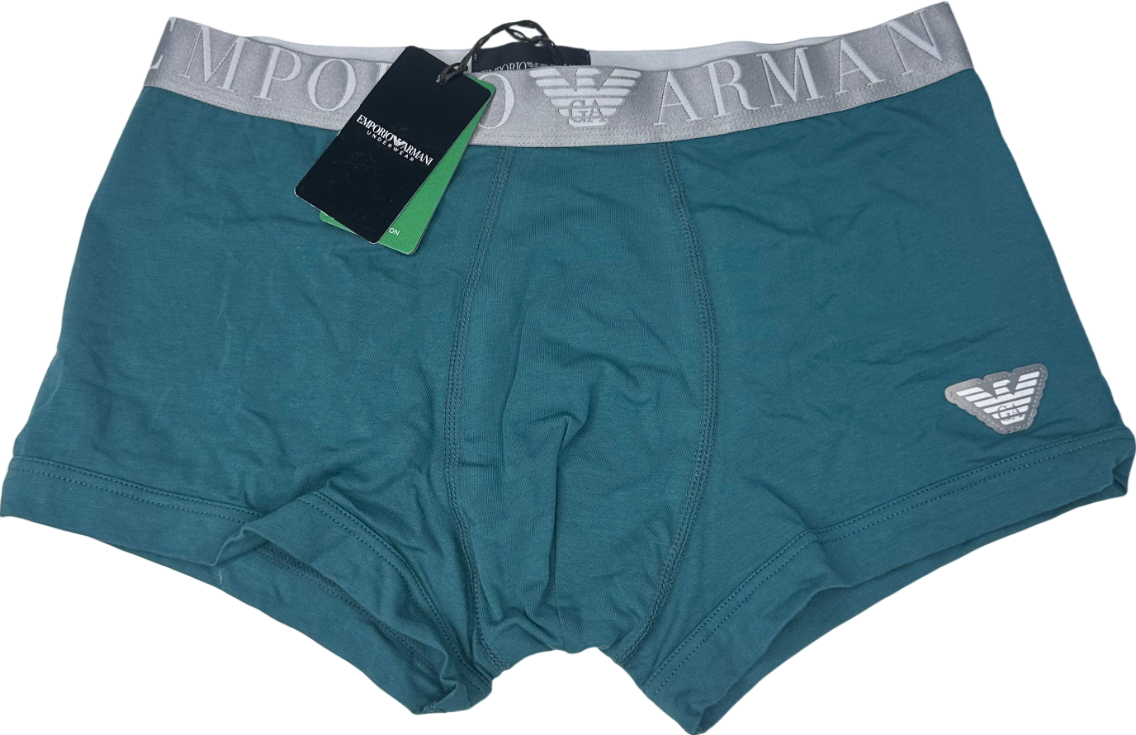 Emporio Armani Blue Trunk - Stretch Cotton With Core Logo UK M