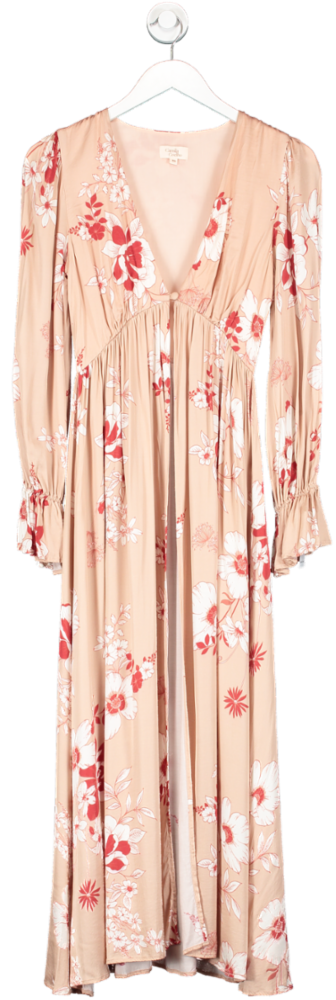 Camila Coelho Pink Long Satin Robe UK XS