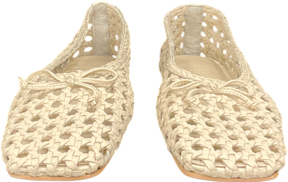 ASOS Cream Lysandra Leather High-vamp Ballets UK 4 EU 37 👠